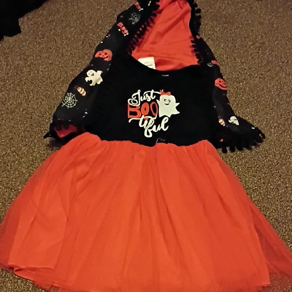 Kidgets Black & Orange 'Just BOO-tiful' Halloween Dress